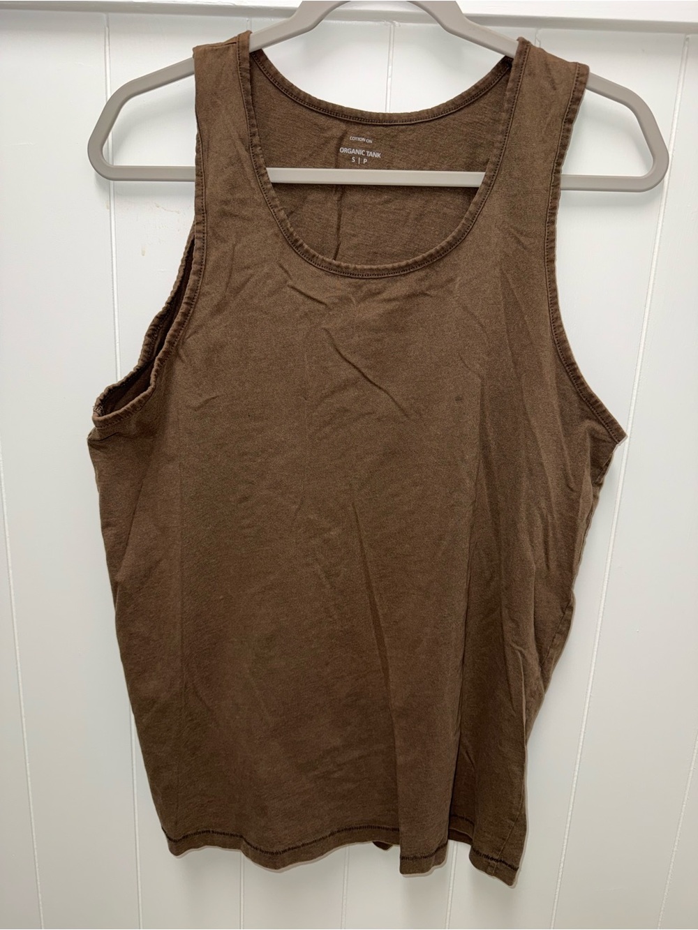 Cotton On Organic Tank Top Brown Size Small 100% Organic Cotton Sleeveless Basic